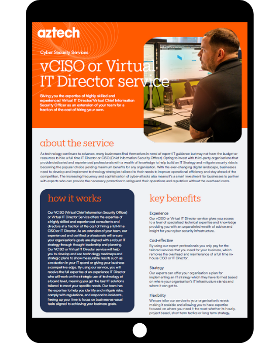 vCISO Service - Tablet Datasheet